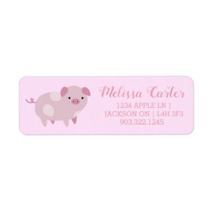 Cute Pink Baby Patroon & Stippen Etiket