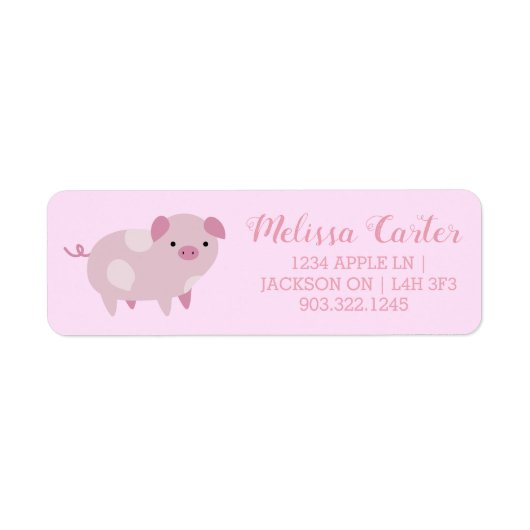 Cute Pink Baby Patroon & Stippen Etiket (Voorkant)