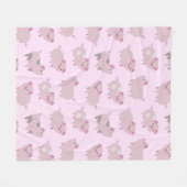 Cute Pink Baby Patroon & Stippen Fleece Deken (Voorkant (Horizontaal))