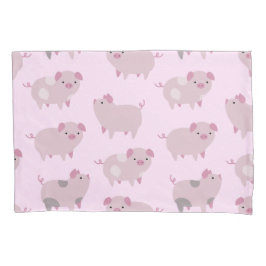 Cute Pink Baby Patroon & Stippen Kussensloop