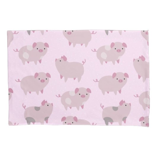 Cute Pink Baby Patroon & Stippen Kussensloop (Voorkant)