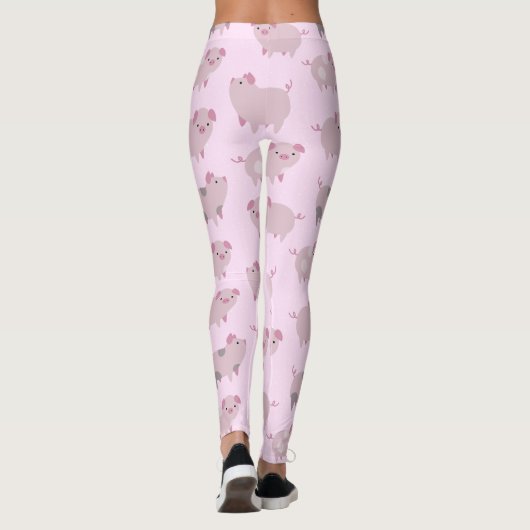 Cute Pink Baby Patroon & Stippen Leggings (Achterkant)