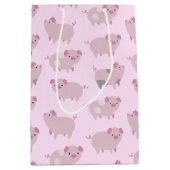 Cute Pink Baby Patroon & Stippen Medium Cadeauzakje (Voorkant)