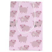 Cute Pink Baby Patroon & Stippen Medium Cadeauzakje (Achterkant)