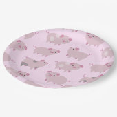 Cute Pink Baby Patroon & Stippen Papieren Bordje (Gekanteld)