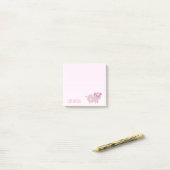 Cute Pink Baby Patroon & Stippen Post-it® Notes (Op bureau)