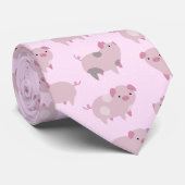 Cute Pink Baby Patroon & Stippen Stropdas (Opgerold)