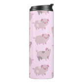 Cute Pink Baby Patroon & Stippen Thermosbeker (Gedraaid links)