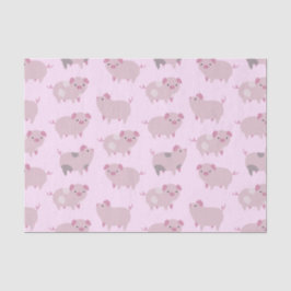 Cute Pink Baby Patroon & Stippen Tissuepapier