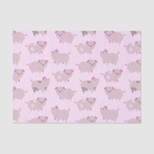 Cute Pink Baby Patroon & Stippen Tissuepapier (Voorkant)