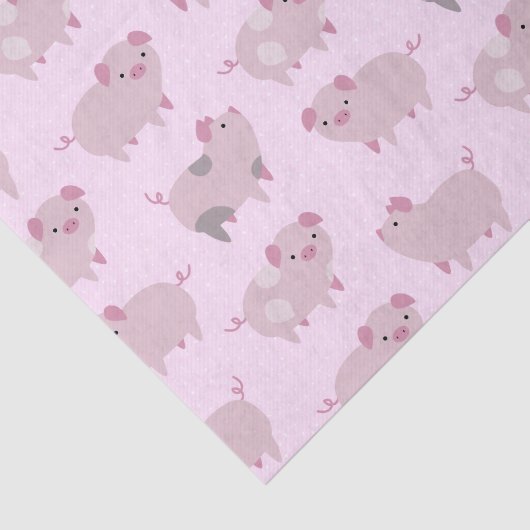 Cute Pink Baby Patroon & Stippen Tissuepapier (Detail)