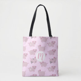 Cute Pink Baby Patroon & Stippen Tote Bag