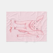 Cute Pink Baby Piglet Fleece Deken (Voorkant (Horizontaal))