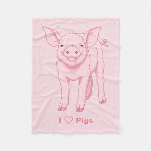 Cute Pink Baby Piglet Fleece Deken