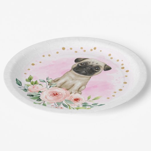 Cute Pink Baby Pug Paper Bord (Gekanteld)