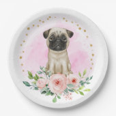 Cute Pink Baby Pug Paper Bord (Voorkant)
