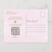 Cute Pink  Baby QR Code Cadeauregister Uitnodiging Briefkaart (Achterkant)