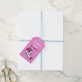 Cute Pink Baby Shark 1st Birthday Hartelijk dank Cadeaulabel (Met Touw)