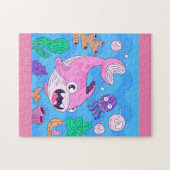 Cute Pink Baby Shark Legpuzzel (Horizontaal)
