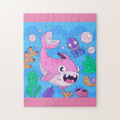 Cute Pink Baby Shark Legpuzzel (Verticaal)