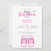 Cute Pink Baby Shoes BABY SHOWER Invitation Kaart (Voorkant)