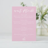 Cute Pink Baby Shower Event Details Informatiekaartje (Staand voorkant)