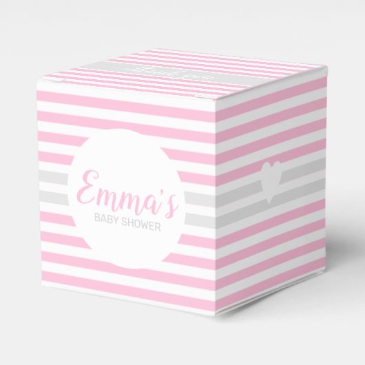 Cute Pink Baby shower Favor Box Bedankdoosjes (Voorkant Zijde)