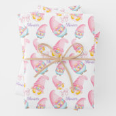 Cute Pink Baby shower Gnomen Inpakpapier Vel (In situ)
