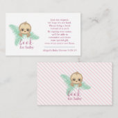 Cute Pink Baby Sloth Book Request Baby shower Informatiekaartje (Voorkant / Achterkant)