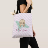 Cute Pink Baby Sloth Monogram Canvas tas (Dichtbij)