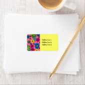Cute Pink Background met Colorful Flowers Label (Insitu)