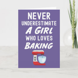 Cute Pink Baking Cards For Baby Girls Kids Baker Kaart