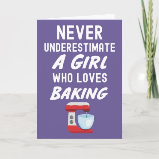 Cute Pink Baking Cards For Baby Girls Kids Baker Kaart (Voorkant)