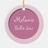 Cute Pink Ballerina 1 Ballet Star Keramisch Ornament (Achterkant)
