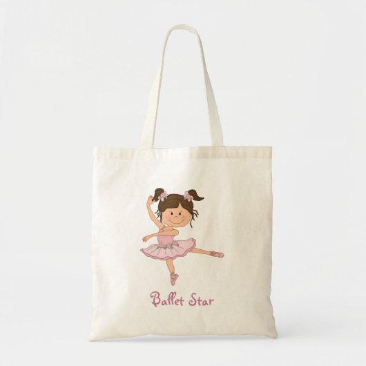 Cute Pink Ballerina 1 Ballet Starg Tote Bag (Voorkant)