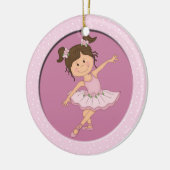 Cute Pink Ballerina 2 Ballet Star Keramisch Ornament (Links)