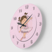 Cute Pink Ballerina 2 Grote Klok (Hoek)