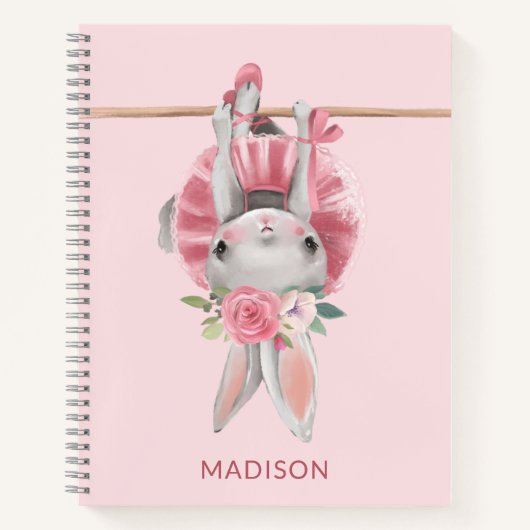 Cute Pink Ballerina Ballet Bunny Persoonlijk Notitieboek (Voorkant)