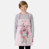 Cute Pink Ballerina Ballet Bunny Persoonlijk Schort (Gedragen)