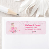 Cute Pink Ballerina Floral Sparkles Label (Insitu)