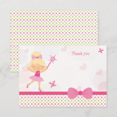 Cute pink ballerina girl bedankkaart (Voorkant / Achterkant)