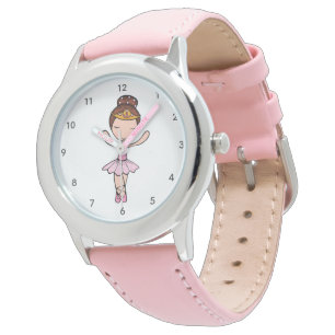 Cute Pink Ballerina Girl met Tiara Watch Horloge