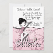Cute Pink Ballerina Girl | Overweging Ballet Dance Kaart (Voorkant)