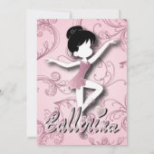 Cute Pink Ballerina Girl | Overweging Ballet Dance Kaart (Achterkant)