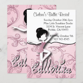 Cute Pink Ballerina Girl | Overweging Ballet Dance Kaart