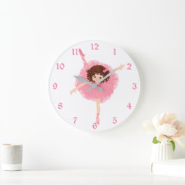 Cute Pink Ballerina Kinder Grote Klok