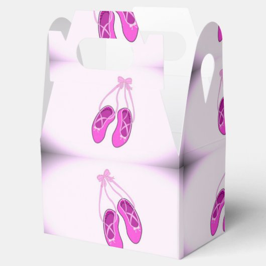 Cute pink ballerina schoenen bedankdoosjes (Geopend)