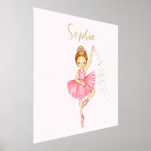 Cute Pink Ballerina Star Dust Nursery Folie Afdrukken (Laagn)