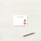 Cute Pink Ballet Dancer Post-it® Notes (Op bureau)
