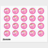 Cute Pink Ballet Girl Custom Ballerina Kinder Ronde Sticker (Vel)